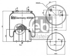 Burduf, suspensie pneumatica - FEBI BILSTEIN 45896 foto