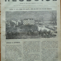 Ziarul Resboiul , nr. 65 , 1877 , gravura ; Cavaleria ruseasca la Galati