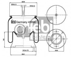 Burduf, suspensie pneumatica - FEBI BILSTEIN 45894 foto