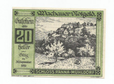 LL bancnota heller Austria 20 heller oras Spitz an der Donau 1920 UNC foto