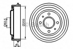 Tambur frana FORD COURIER caroserie 1.8 D - BOSCH 0 986 477 115 foto