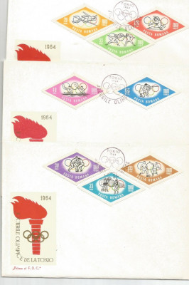 (No4) FDC ROMANIA -1964-L.P.-JOCURILE OLIMPICE DE LA TOKIO foto