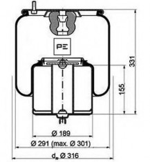 Burduf, suspensie pneumatica VOLVO FH 12 FH 12/340 - PE Automotive 084.109-71A foto