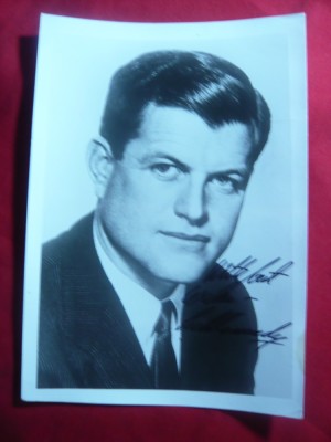 Fotografie cu autograf si dedicatie - Senatorul Edward ( Ted) Kennedy SUA foto