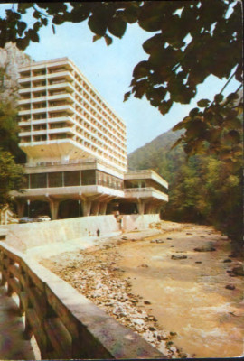 Romania - CP ilustrata circulata 1979 - Baile Herculane - Hotel &amp;quot;Roman&amp;quot; foto