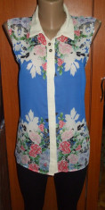 Bluza tip camasa ATMOSPHERE PRIMARK albastra cu imprimeu floral UK 16 EUR 44 foto