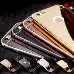 Husa - Bumper Aluminiu + Spate Oglinda - Iphone 5 / 6 / 6 Plus / 7 / 7 Plus foto