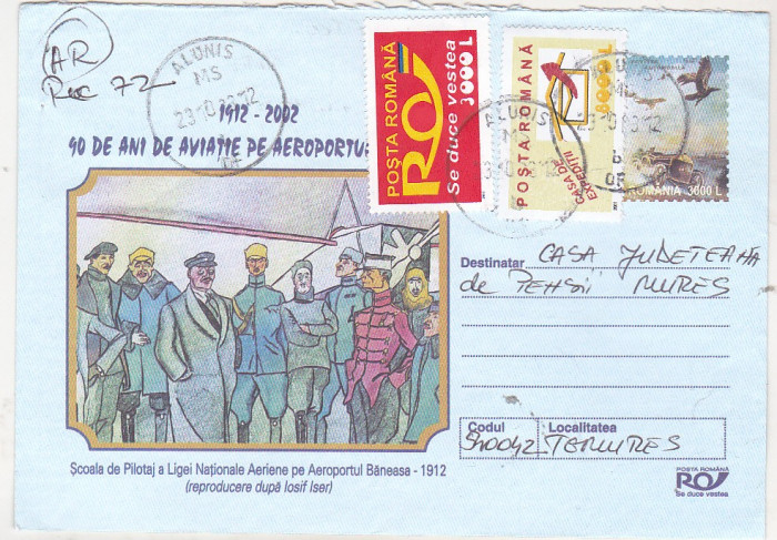 bnk fil 40 ani de aviatie pe Aeroportul Baneasa - Intreg postal 2002 circulat