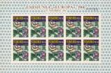 ROMANIA SPANIA EXIL EUROPA 1966 MINISHEET 10 TIMBRE PERFORATE NEUZATE, Organizatii internationale, Nestampilat