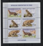 DR CONGO 2003 FELINE PISICI SALBATICE COTA MICHEL 26 EURO, Nestampilat