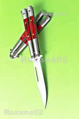 Cutit. Briceag butterfly balisong Stainless Steel. Model Clasic LEMN foto
