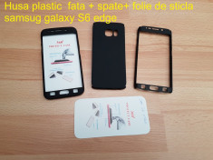 Husa plastic fata + spate samsug galaxy S6 edge negru foto