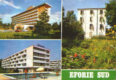 Romania - CP ilustrata circulata 1987 - Eforie Sud - Colaj de imagini foto
