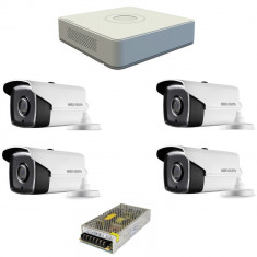 Kit promo camere+ DVR Hikvision 4 camera rezolutie 720p si infrarosu 40 m foto