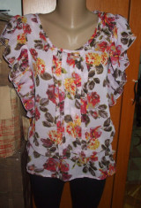 NOU Bluza top camasa de dama imprimeu floral din voal ATMOSPHERE 38 M foto