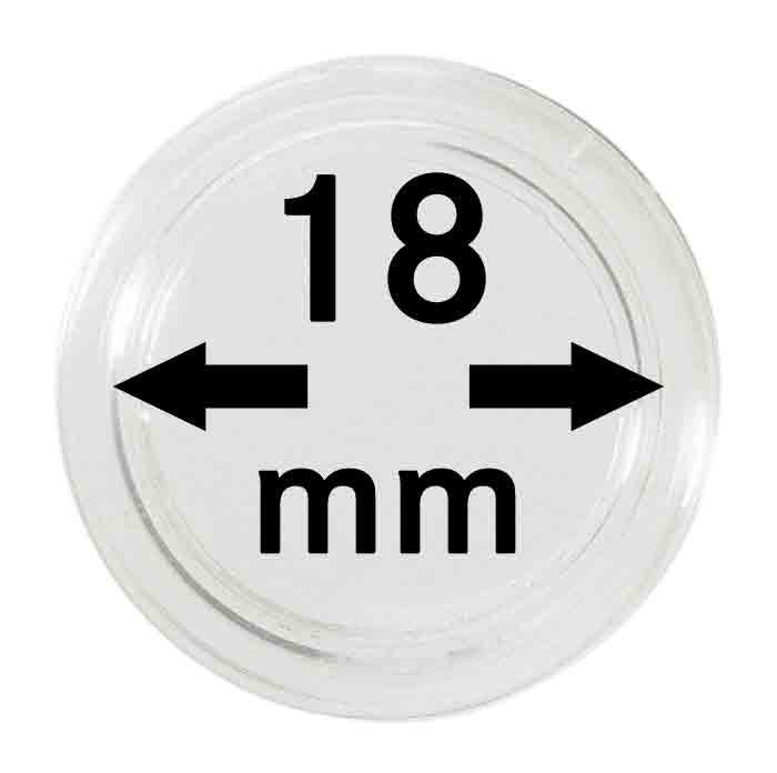 Capsule pentru monede - 10 buc. in cutie - dimensiune intrare 18 mm