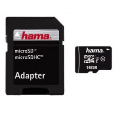 Card memorie Micro-SDHC Hama 16GB, Class 10 + Adaptor foto