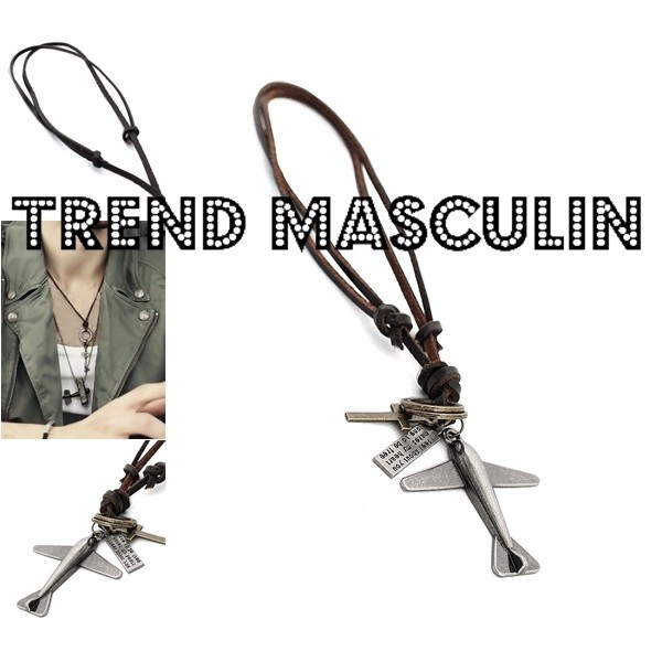 Lant Lantisor Piele Pandantiv Barbati Casual Fashion Avion Pilot Lant Lantisor Piele Pandantiv Barbati Casual Fashion Avion Pilot