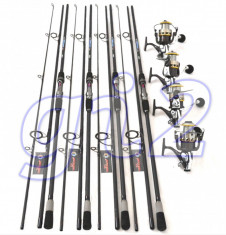 4 LANSETE CARP 3,9m CARBON, 4 MULINETE COOL ANGEL G6500,11 RULMENTI, BAIT RUNNER foto