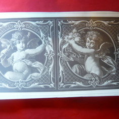 Litografie- Arta Decorativa- Ingerasi - cca.1900 - dim. 25x 46 cm - Ed. Germania