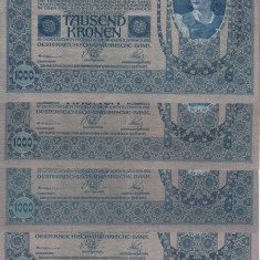 BANCNOTE GERMANIA , LOT 5 BUC. , 1000 MARCI EMISE 2 IANUARIE 1902 , XF +