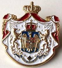 Insigna Romania stema regala (din metal nu din plastic) - 35 x 33 mm ** foto