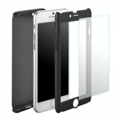 Husa Iphone 7 Plus,7S Plus Neagra-Iberry Full Cover+Folie Sticla 360 foto