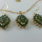 Set de bijuterii deosebit luxury,Green Emerald placat cu Aur 18K