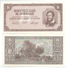 Ungaria 1946 - 1 milion B-pengo UNC foto