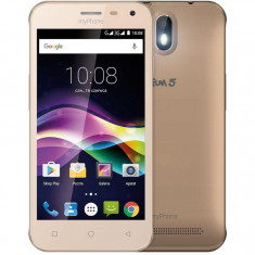 Smartphone myPhone Fun5 , Dual Sim , 5 Inch , Quad Core , 1 GB RAM , 8 GB , Retea 3G , Android Marshmallow , Gold foto