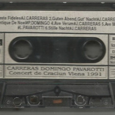 A(01) Caseta audio -Carreras,Domingo Pavarotti-Concert de Craciun Viena 1991
