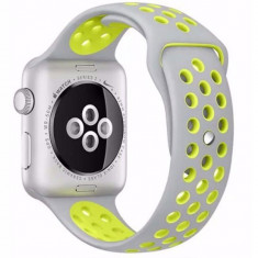 Curea pentru Apple Watch 42 mm Silicon iUni Argintiu-Galben foto