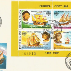 (No4) FDC ROMANIA -1992-L.P.1282- Europa CEPT '92