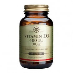 Vitamin D3 400 IU softgels 100s, Solgar foto