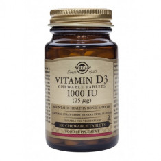 Vitamin D-3 1000 IU chewable 100 tablete, Solgar foto