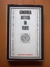 w3 Gandirea Hitita In Texte - Colectiv