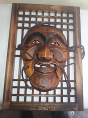 Masca veche,japoneza- Himashi,sculptata in lemn foto
