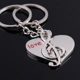 Cumpara ieftin Breloc Pentru Cuplu - LOVE - Cheia Sol - Music - Muzica