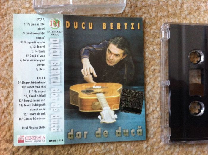 ducu bertzi dor de duca caseta audio muzica pop rock folk Intercont Music 1997