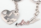 Cumpara ieftin Breloc Pentru Cuplu / Iubiti - Inima + Sageata - LOVE YOU - 2buc/set