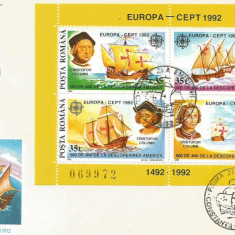 (No4) FDC ROMANIA -1992-L.P.1282- Europa CEPT '92