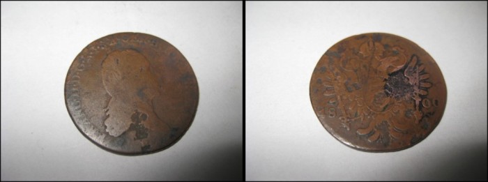 MONEDE AUSTRIA VECHI2. Moneda Austria 3 kreuzer 1800-3-bronz.