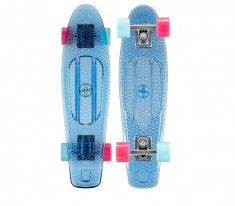 Penny board Nijdam transparent-albastru foto