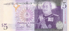 Bancnota Tonga 5 Pa&amp;#039;anga (2014) - P39b UNC foto