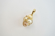 Pandantiv aur 14 carate cu perle si briliante foto
