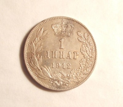 SERBIA 1 DINAR 1912 ARGINT foto