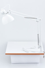 Lampa de birou - tip arhitect - metalica - calitate excelenta - alba - Noua foto