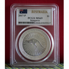 Australia / 1$ KANGAROO 2017-P Silver / PCGS MS69 foto