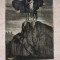 Rara! Gravura originala Ludwig Hesshaimer pe coala filigranata din 1921