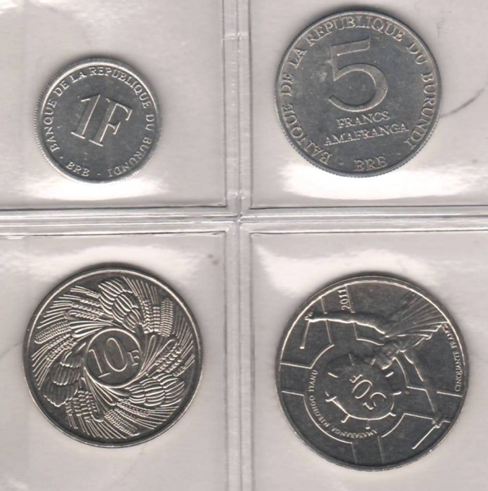 SV * Burundi LOT 1 FRANC+ 5 + 10 + 50 FRANCS 2003 - 1980 - 201 * UNC